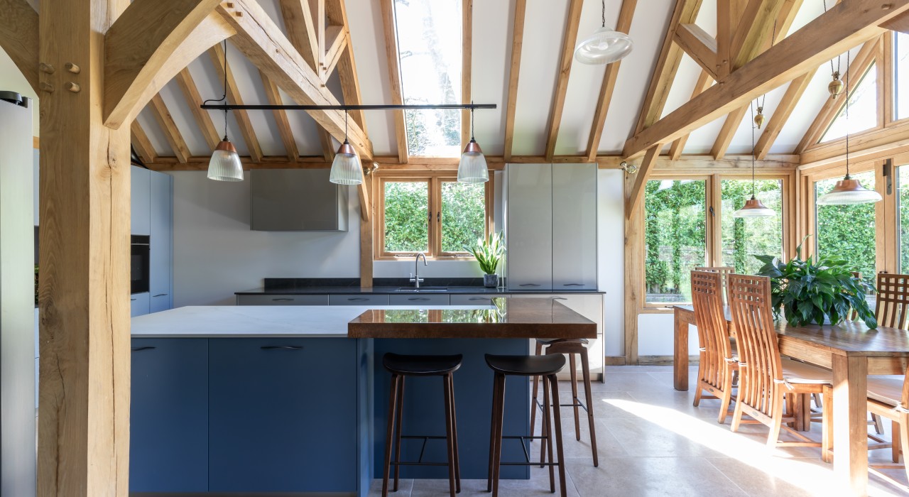 Oak beams kitchen